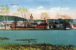 Humpolec, rybník Cihelna, pohled na Hálkovu ulici